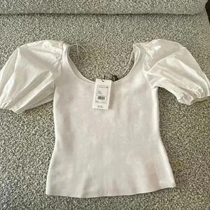 Theory - Puff Sleeve Top in Stretch Knit